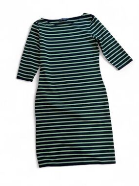 Saint James Navy and Mint Striped Boatneck Dress -Size US6